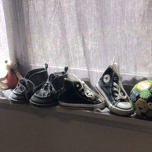 2 pairs Baby toddler shoes size 6- Converse/ Gap